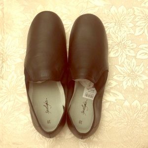 Black Leather Ballet Shoes